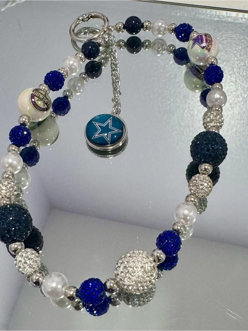 New Dallas Blue and Silver Phone Charm